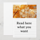 Mooie Gele Bloem Bruiloft Uitnodiging - Elega (Voorkant / Achterkant)