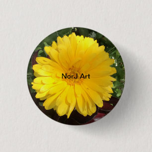 Mooie gele bloem door de ArtJ-kunst Ronde Button 3,2 Cm