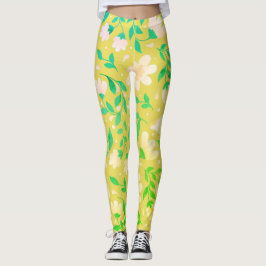 Mooie Gele Bloem Leggings