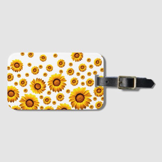 Mooie gele bloemen bagagelabel (Voorkant (horizontaal))