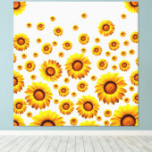 Mooie gele bloemen canvas afdruk (Insitu (Houten vloer))