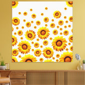 Mooie gele bloemen canvas afdruk (Insitu (Woonkamer))