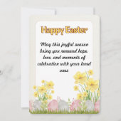 Mooie gele bloemen Gelukkig Pasen Feestdagenkaart (Voorkant)