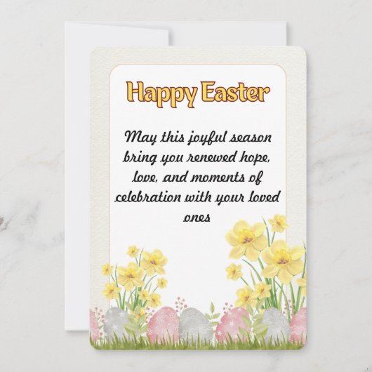 Mooie gele bloemen Gelukkig Pasen Feestdagenkaart (Voorkant)