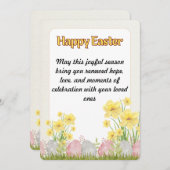 Mooie gele bloemen Gelukkig Pasen Feestdagenkaart (Voorkant / Achterkant)