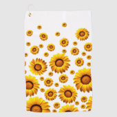 Mooie gele bloemen golfhanddoek (Voorkant)
