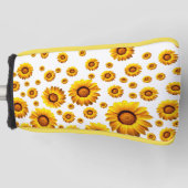 Mooie gele bloemen golfheadcover (Voorkant)