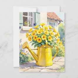 Mooie Gele Bloemen in Gietkan Briefkaart