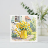 Mooie Gele Bloemen in Gietkan Kaart (Staand voorkant)