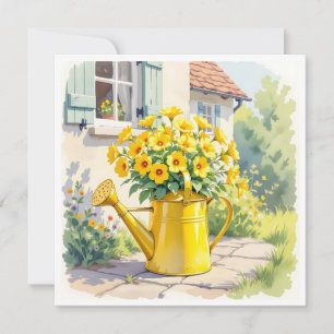 Mooie Gele Bloemen in Gietkan Kaart