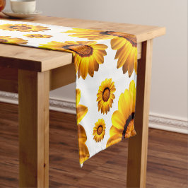 Mooie gele bloemen korte tafelloper