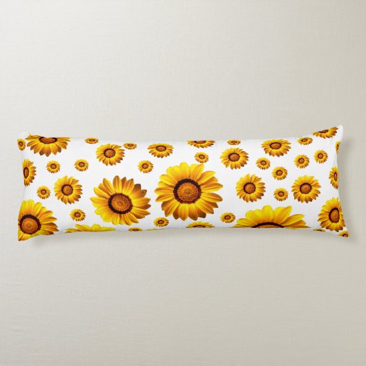 Mooie gele bloemen lichaamskussen (Achterkant)