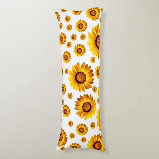 Mooie gele bloemen lichaamskussen (Voorkant Verticaal)