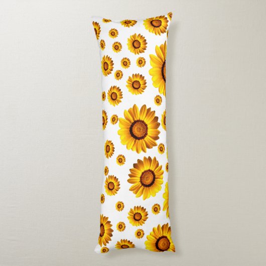 Mooie gele bloemen lichaamskussen (Achterkant (Verticaal))