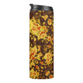 Mooie gele bloemen Monogram Thermosbeker (Geroteerd rechts)