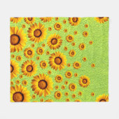 Mooie gele bloemen op abstract groen fleece deken (Voorkant (Horizontaal))