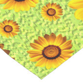 Mooie gele bloemen op abstract groen korte tafelloper (Hoek)