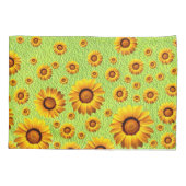 Mooie gele bloemen op abstract groen kussensloop (Achterkant)