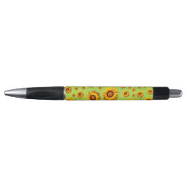 Mooie gele bloemen op abstract groen pen