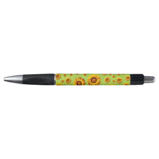 Mooie gele bloemen op abstract groen pen (Voorkant)
