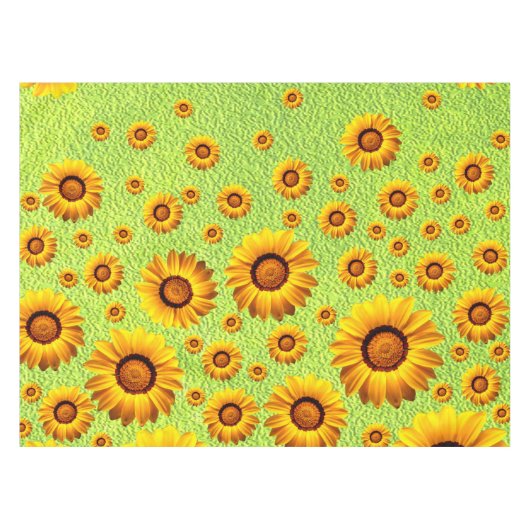 Mooie gele bloemen op abstract groen tafelkleed (Voorkant (Horizontaal))