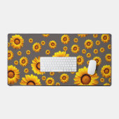 Mooie gele bloemen op grijze achtergrond bureaumat (Keyboard & Muis)