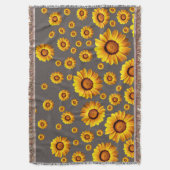 Mooie gele bloemen op grijze achtergrond deken (Voorkant Verticaal)