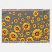 Mooie gele bloemen op grijze achtergrond deken (Voorkant)