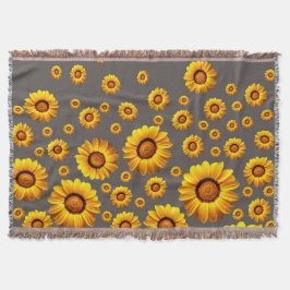 Mooie gele bloemen op grijze achtergrond deken