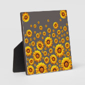 Mooie gele bloemen op grijze achtergrond fotoplaat (Voorkant)