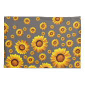 Mooie gele bloemen op grijze achtergrond kussensloop (Achterkant)