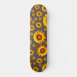Mooie gele bloemen op grijze achtergrond persoonlijk skateboard