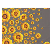 Mooie gele bloemen op grijze achtergrond tafelkleed (Voorkant (Horizontaal))