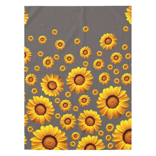 Mooie gele bloemen op grijze achtergrond tafelkleed (Voorkant)