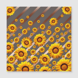 Mooie gele bloemen op grijze, bruine strepen