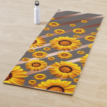 Mooie gele bloemen op grijze, bruine strepen