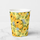 Mooie gele bloemen papieren bekers (Links)