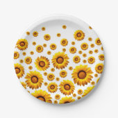 Mooie gele bloemen papieren bordje (Voorkant)