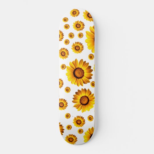 Mooie gele bloemen persoonlijk skateboard (Voorkant)