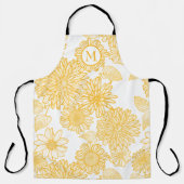 Mooie gele bloemen schort (Voorkant)