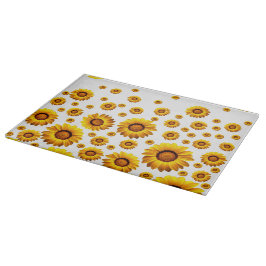 Mooie gele bloemen snijplank