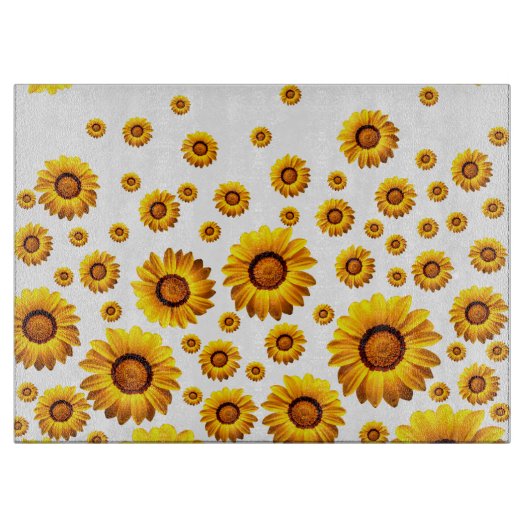 Mooie gele bloemen snijplank (Voorkant)