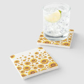 Mooie gele bloemen stenen onderzetter (Zijkant)