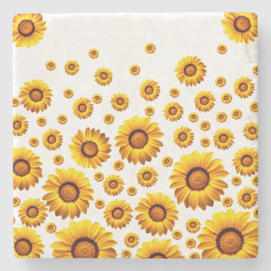 Mooie gele bloemen stenen onderzetter (Voorkant)