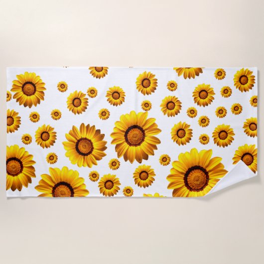 Mooie gele bloemen strandlaken (Voorkant)