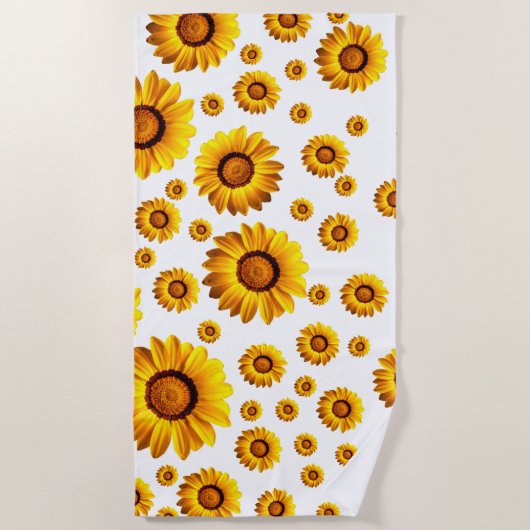 Mooie gele bloemen strandlaken (Voorkant)