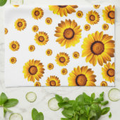 Mooie gele bloemen theedoek (Gevouwen)