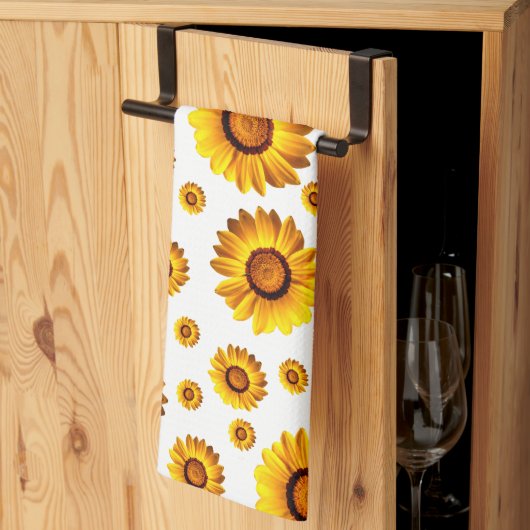 Mooie gele bloemen theedoek (Derde Gevouwen)