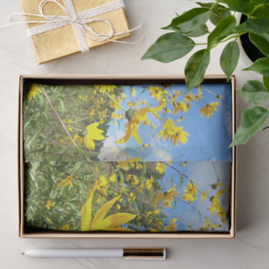 Mooie gele bloemen tissuepapier (Geschenk)