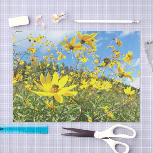 Mooie gele bloemen tissuepapier (Craft)